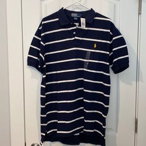 Ralph Lauren Classic Fit Navy/White shirt. NWT